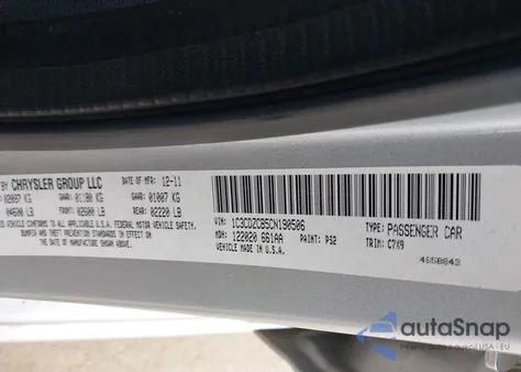 2012 Dodge Avenger Sxt из США, поврежденный, VIN 1C3CDZCB5CN190506